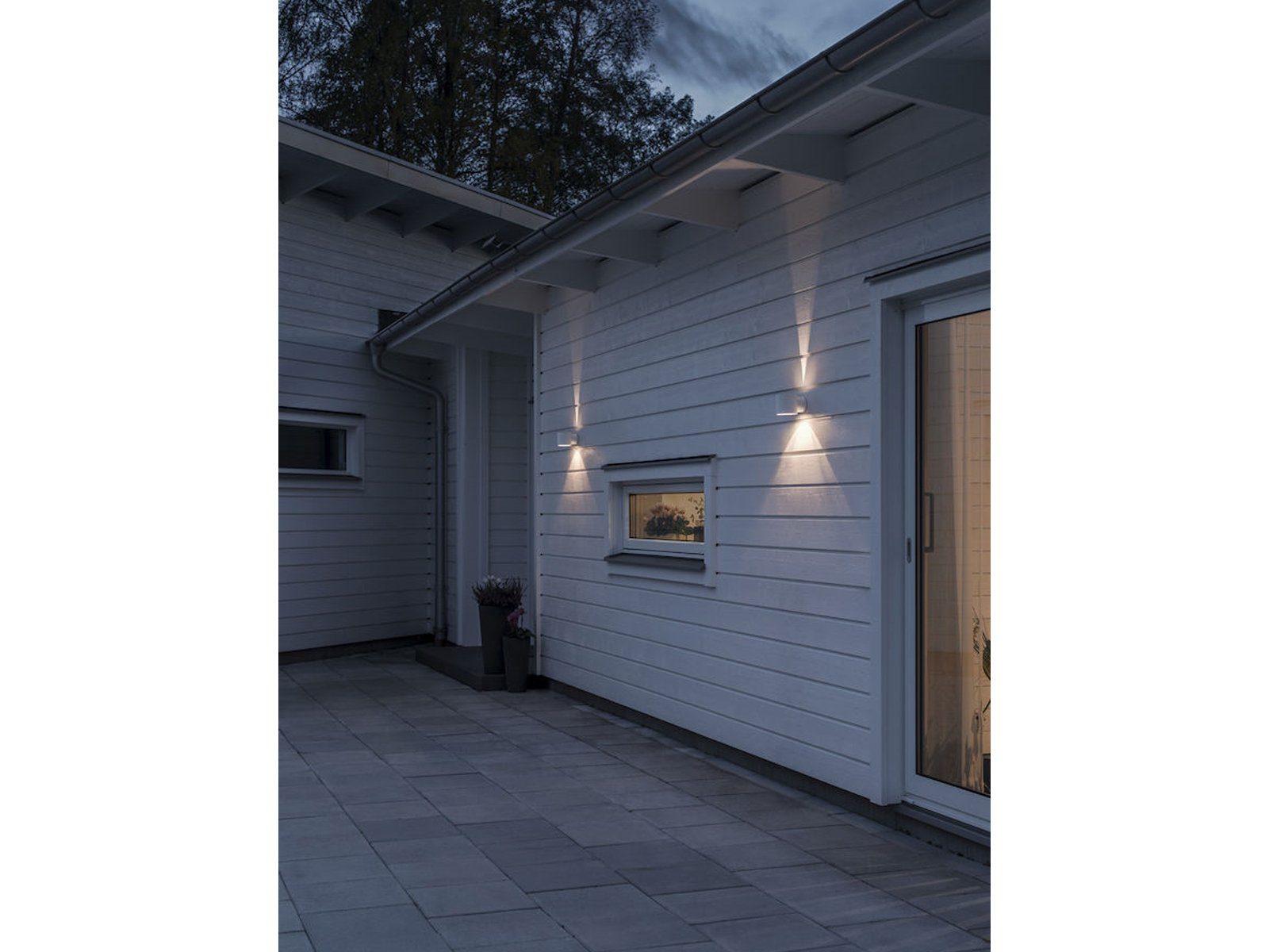 KONSTSMIDE LED Außen-Wandleuchte, LED wechselbar, warmweiß, Fassadenbeleuchtung & Haus-beleuchtung Wandspot rund, Höhe 9cm