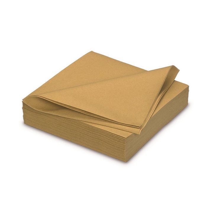 AVA Papierwaren N.V Papierserviette 25 Airlaid Servietten AVA Gala 40 x 40 cm in gold (25 St) 40 cm x 40 cm 1/4-Falzung