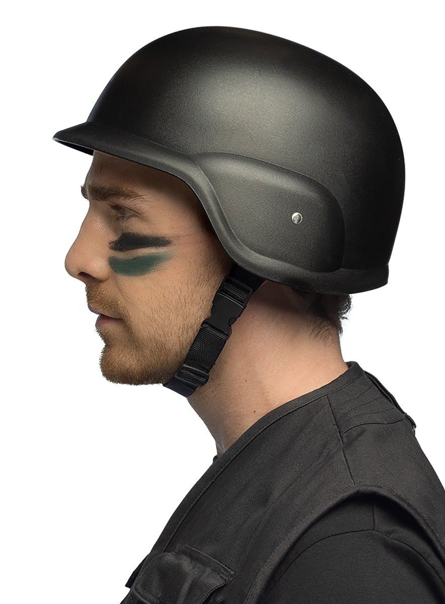 Boland Polizei-Kostüm Einsatzhelm Polizei schwarz, Harter Helm für harte Typen