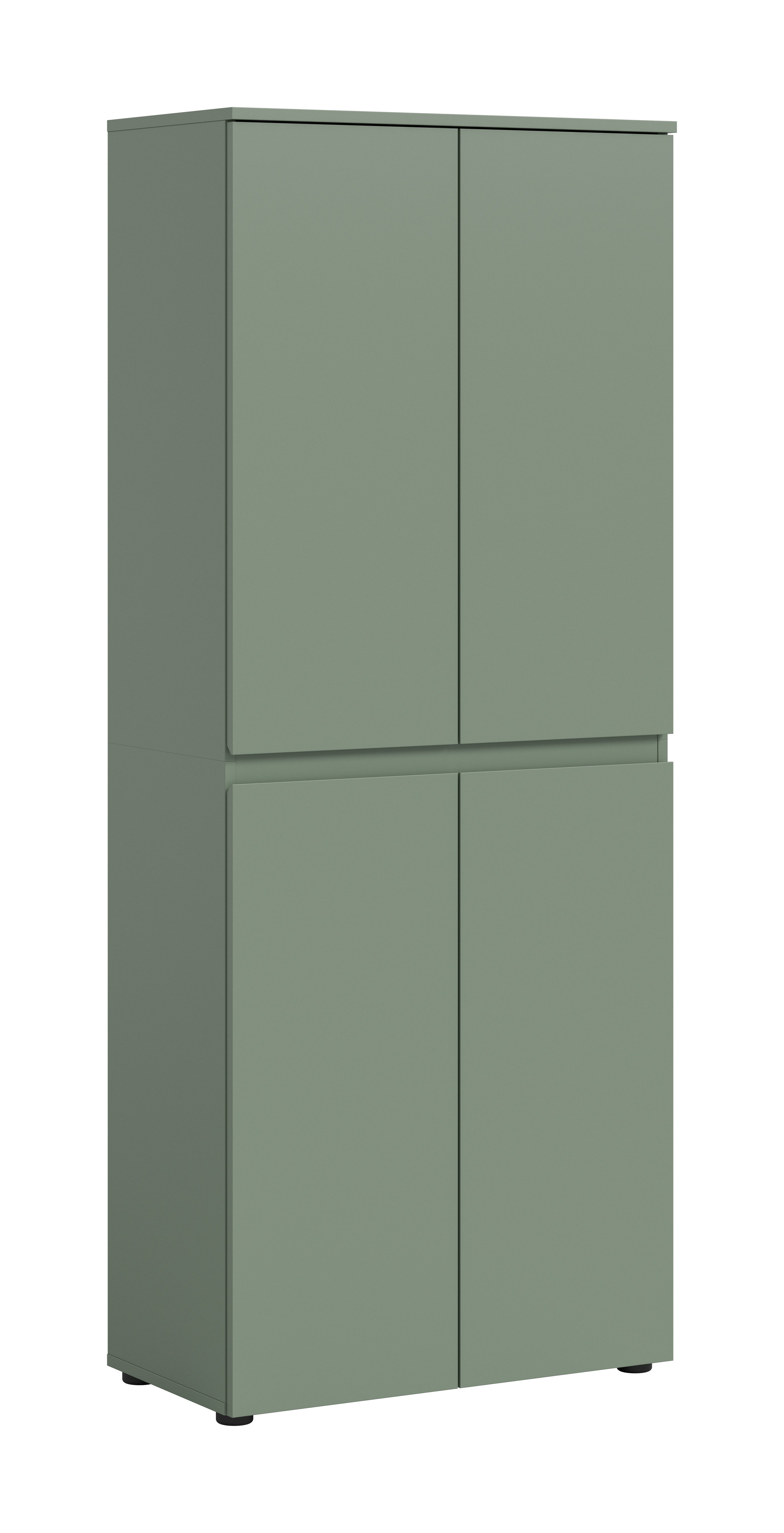 furnling Mehrzweckschrank Sarca - in 5 trendigen Farben 1 Kleiderstange, 4 Türen, 9 Fächer, Universalschrank, Höhe 175 cm