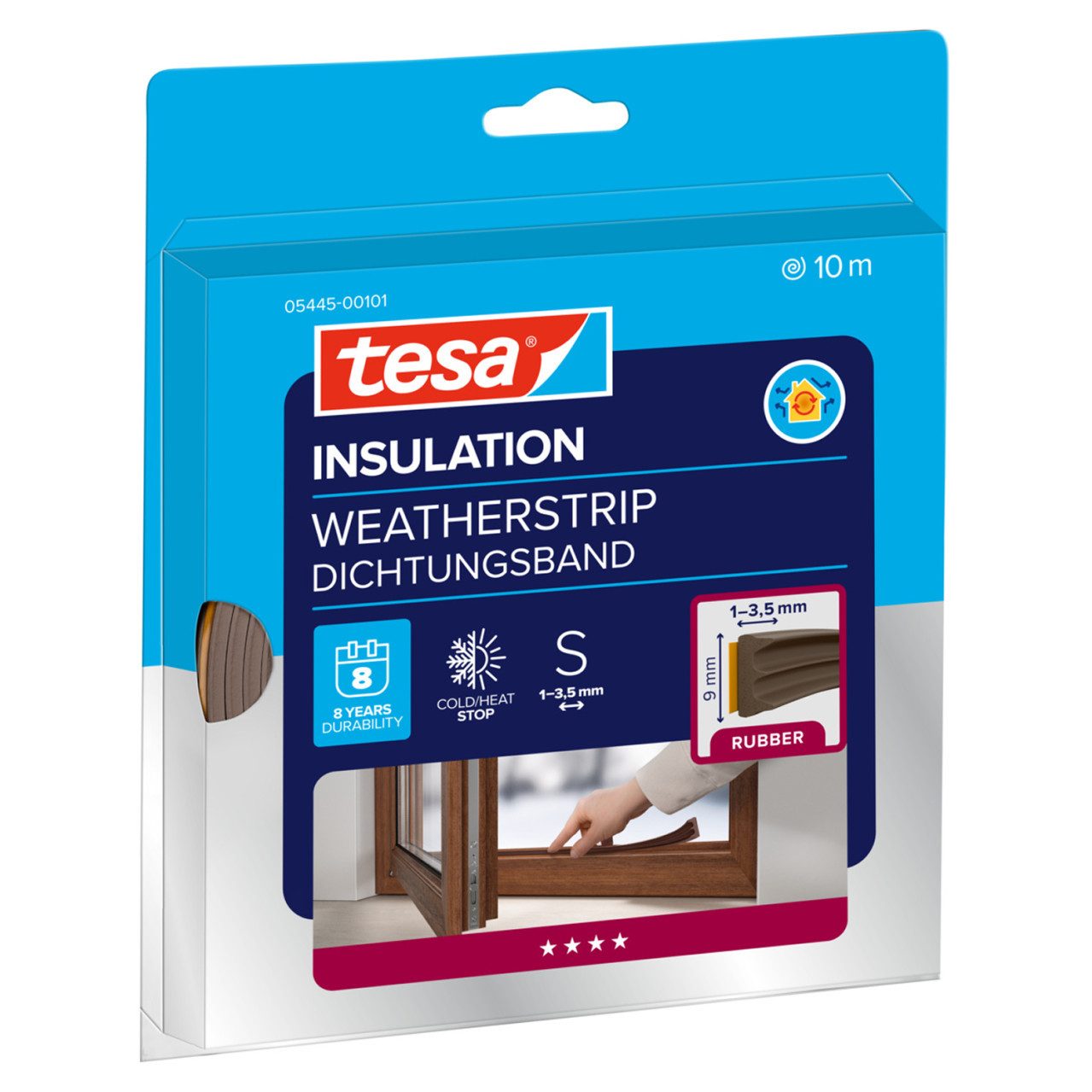 tesa Türbodendichtung tesa Gummidichtung E-Profil Classic 10 m braun