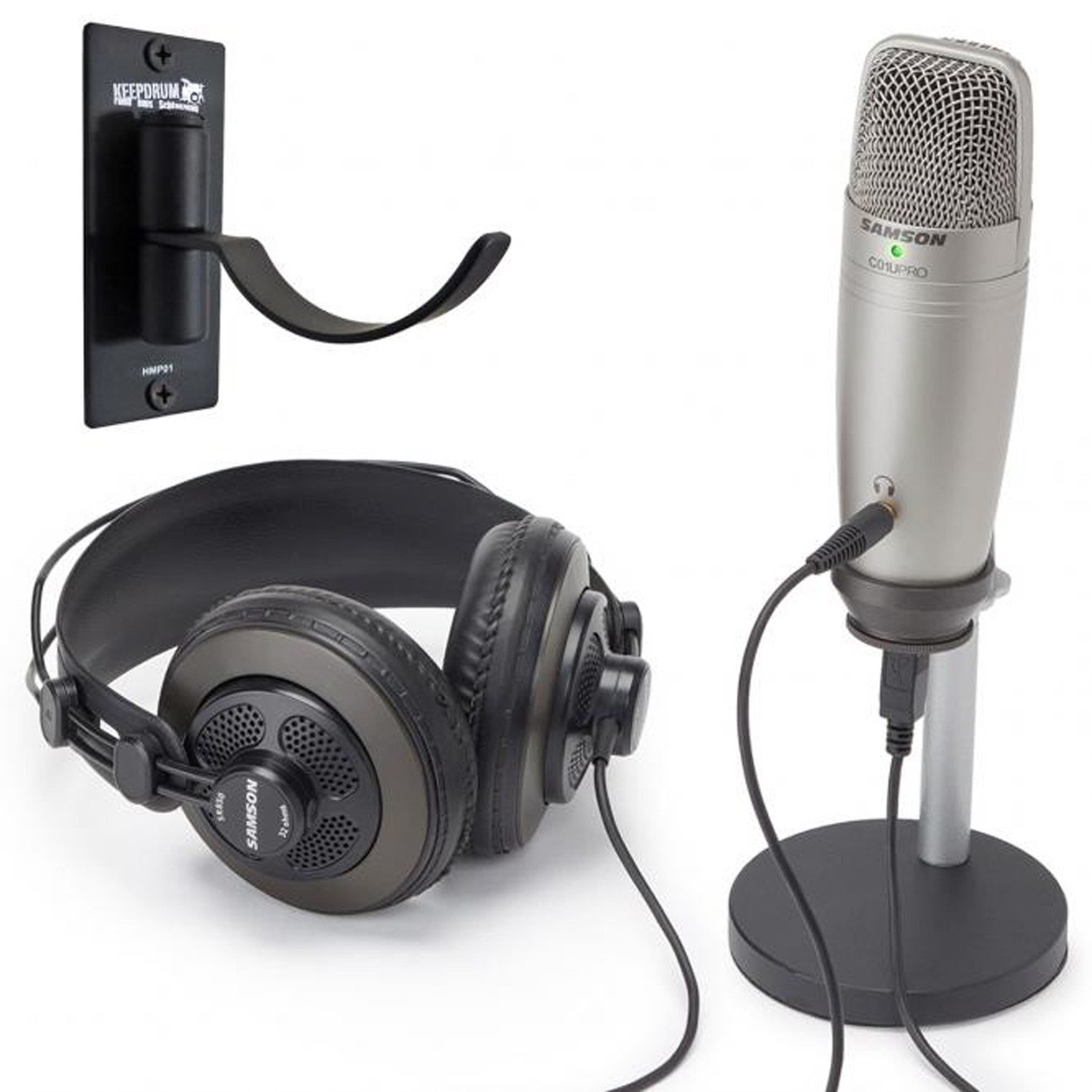 Samson Mikrofon Samson C01U Pro Podcast Set mit Kopfhörerhalter