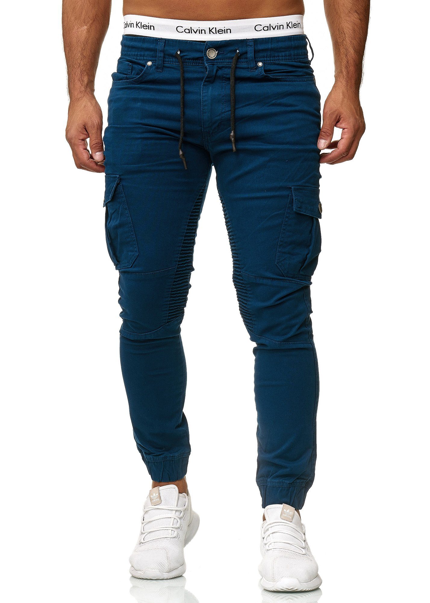 Code47 Slim-fit-Jeans Herren Chino Hose Jeans Designer Chinohose Slim Fit Männer Slim 3207C Navy