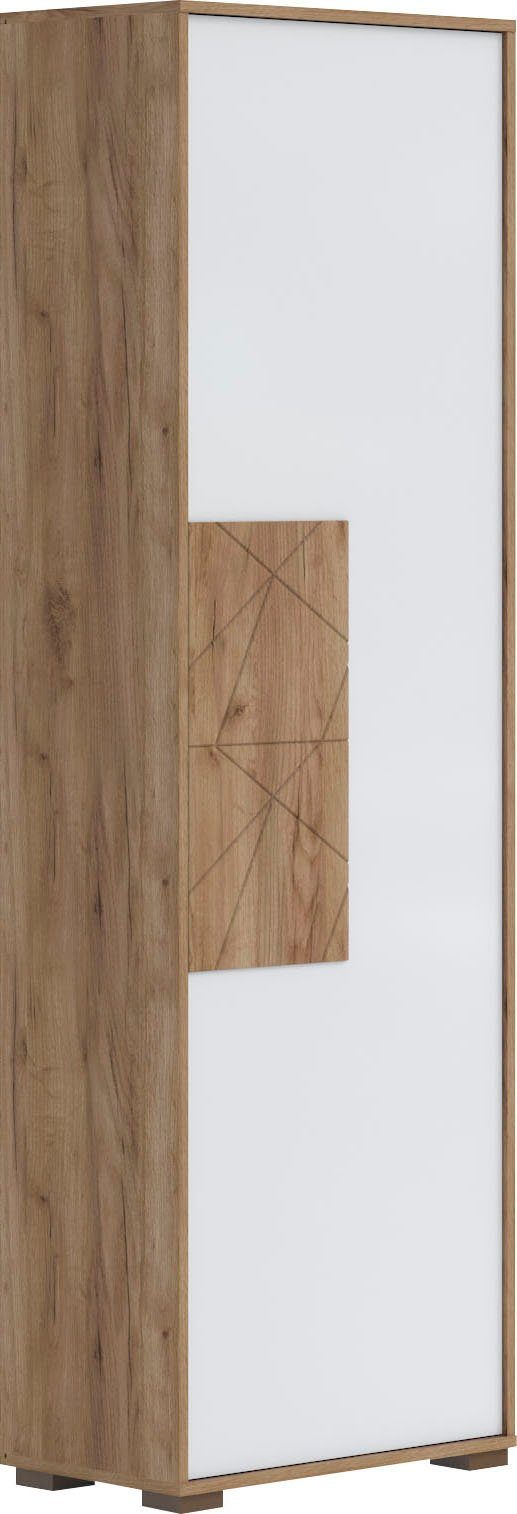 OTTO home Garderoben-Set Stela, (Set, 5-St., Garderobenschrank,Schuhschrank,Schuhbank,Garderobenpaneel,Wandspiegel), Hochglanz UV-lackiert