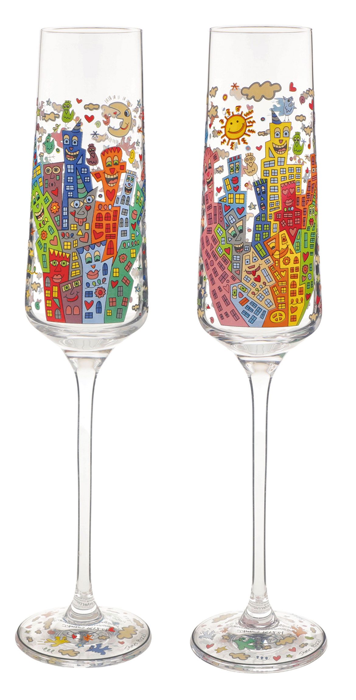 Dekomiro Sektglas 2er Set Rizzi My New York City Night and Day von Goebel, 2-tlg., Kristallglas