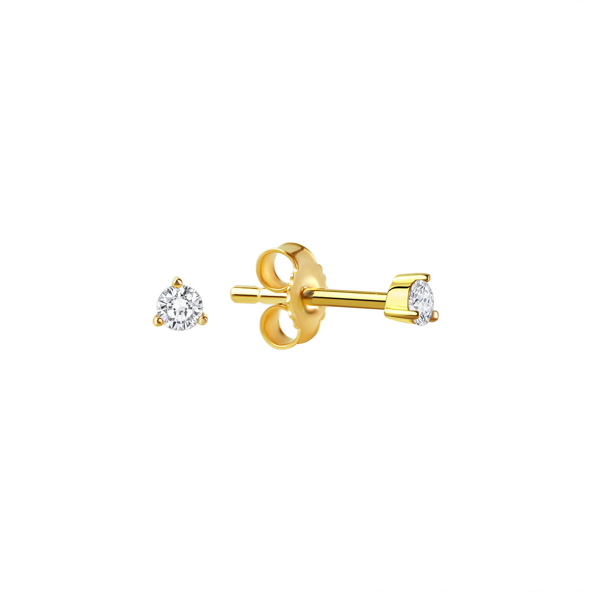 Paar Ohrstecker 333/- Gelbgold glanz Zirkonia