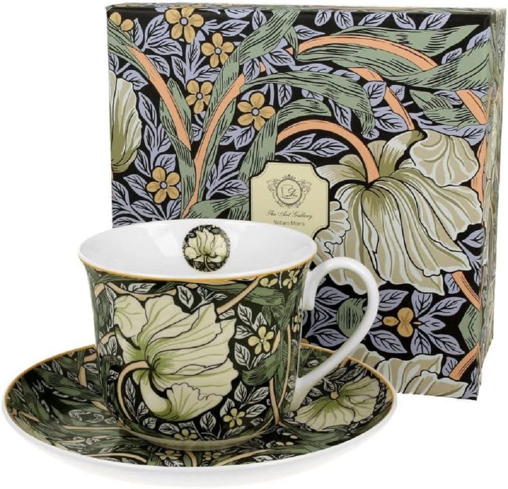 Becher Sommer Blumen, Tasse mit Untertasse, Jumbobecher ca 400ml