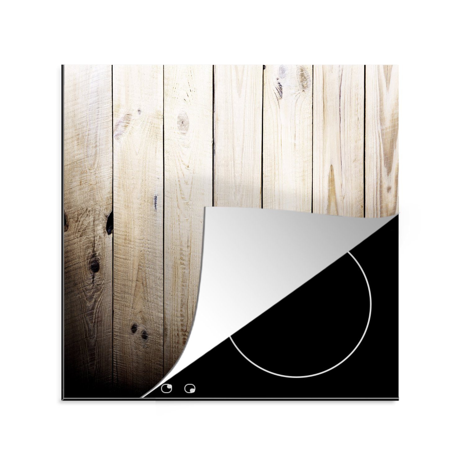 MuchoWow Herdblende-/Abdeckplatte Regal - Baum - Holz - Ländlich, Vinyl, (1 tlg), 78x78 cm, Ceranfeldabdeckung, Arbeitsplatte für küche