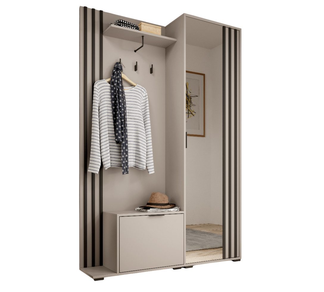 MOEBLO Kompaktgarderobe JOHN (Dielenschrank Wandschrank Regal günstig online kaufen