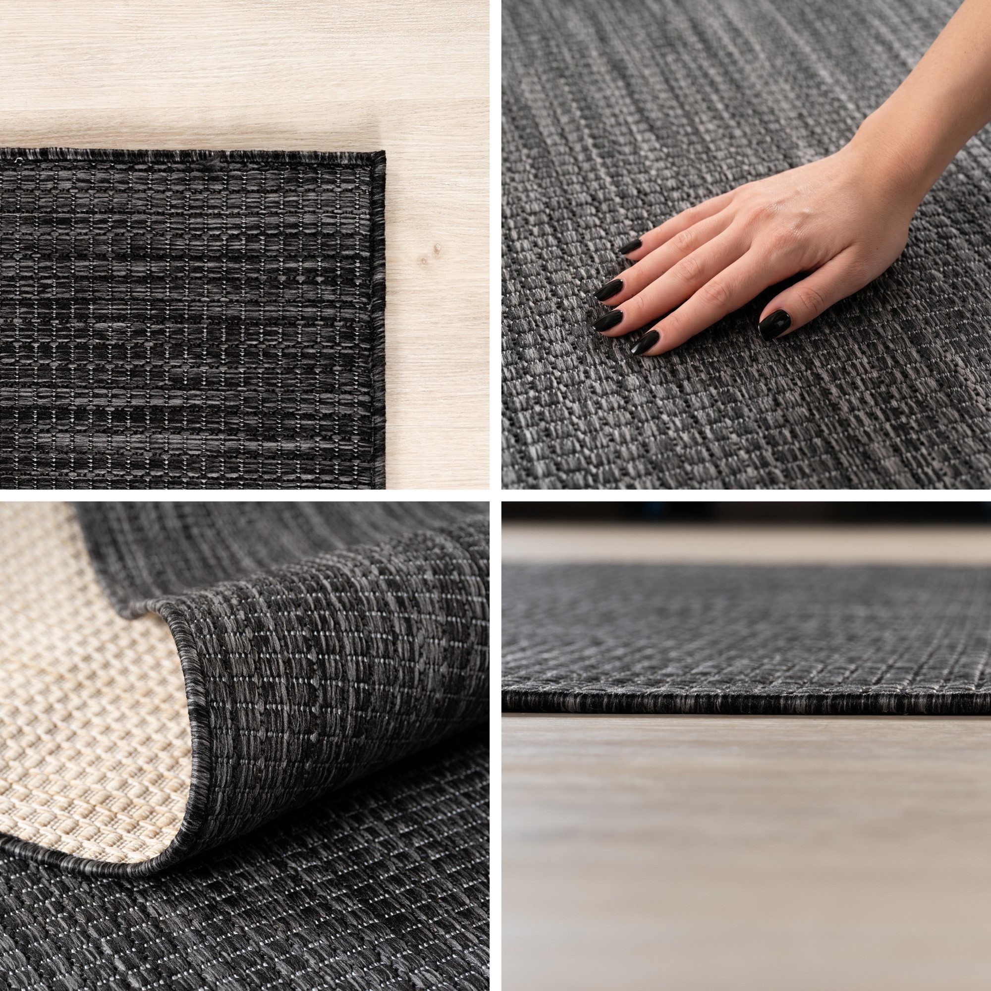 SIMPEX24 Outdoorteppich Einfarbig, Läufer, Höhe: 3 mm, Teppich Wetterfest Waschbar Balkon, Garten, Terrasse und Küchenteppich