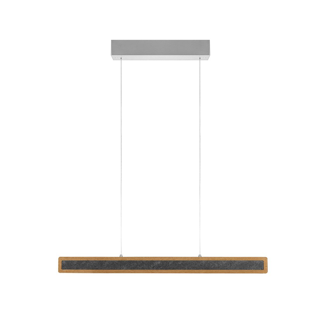 HerzBlut LED-Hängeleuchte Karl G Holzmit Granit, Alu LED-Leiste Acryl, satiniert