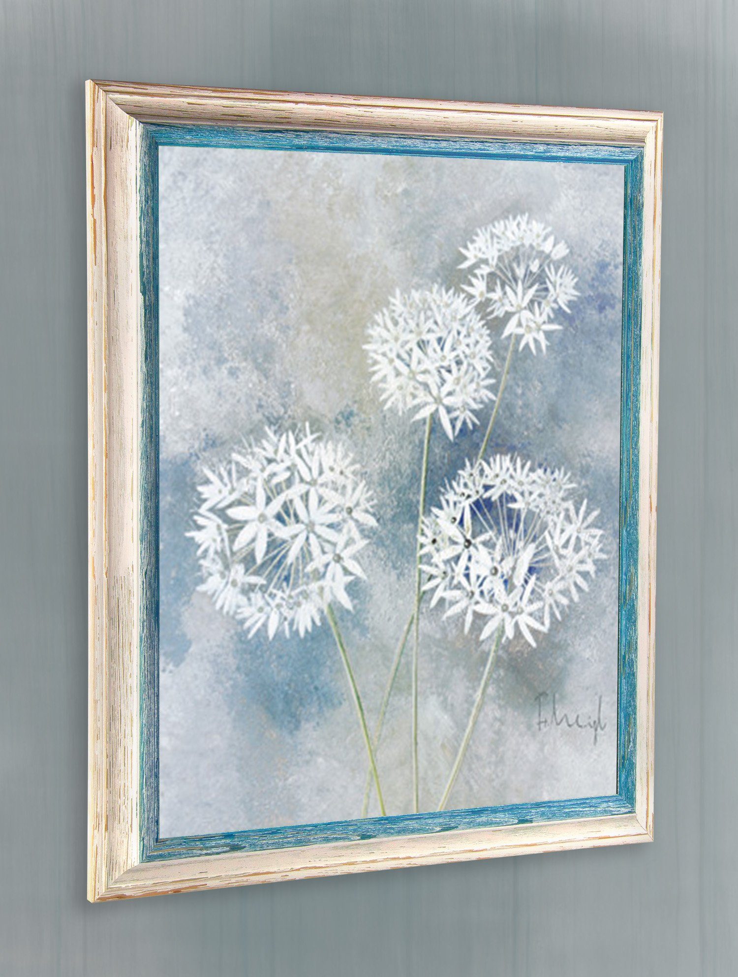(1 25x25 Blau Weiß Holz cm, Vintage, BIRAPA Stück), Bilderrahmen Einzelrahmen Amalfi,