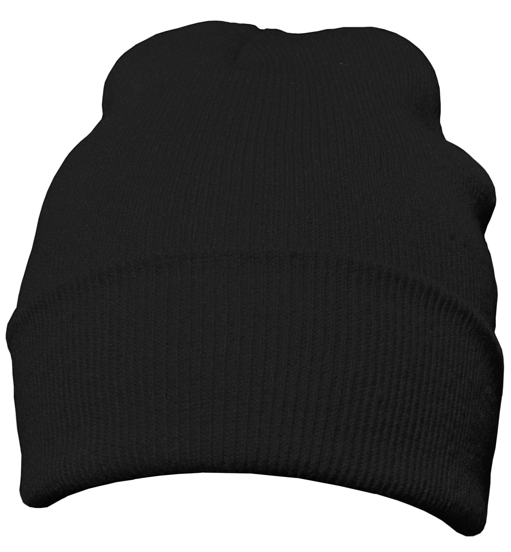 klassisches DonDon Design, Krempe Mütze (Packung, Beanie Beanie mit schwarz 1-St) Wintermütze,
