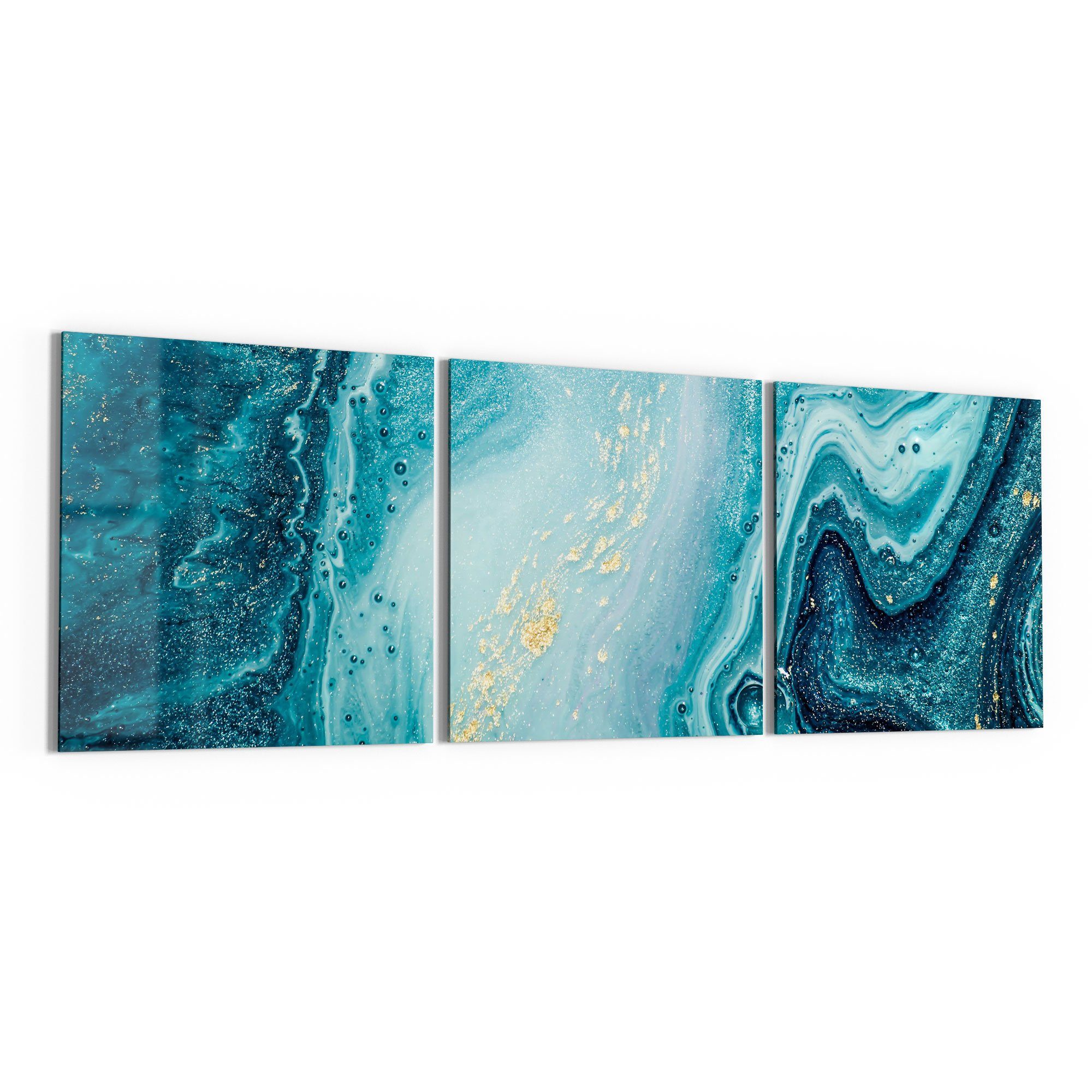 aus schwebend modern Glas \'Meer Marmor\', \'Meer Marmor\', Bild DEQORI Glasbild aus Wandbild