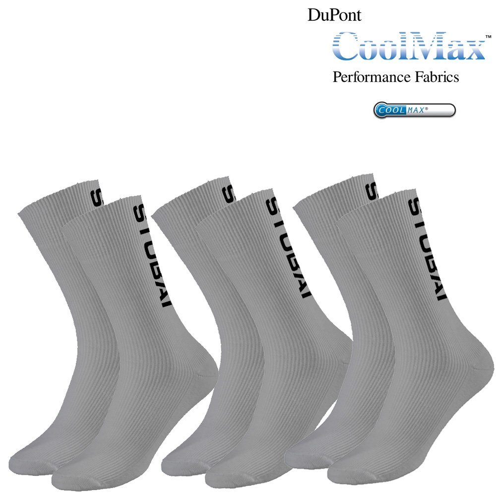 Stubai Laufsocken Stubai antibakterielle (0-Paar) Paar Funktionssocken - 3 Sportsocken Coolmax