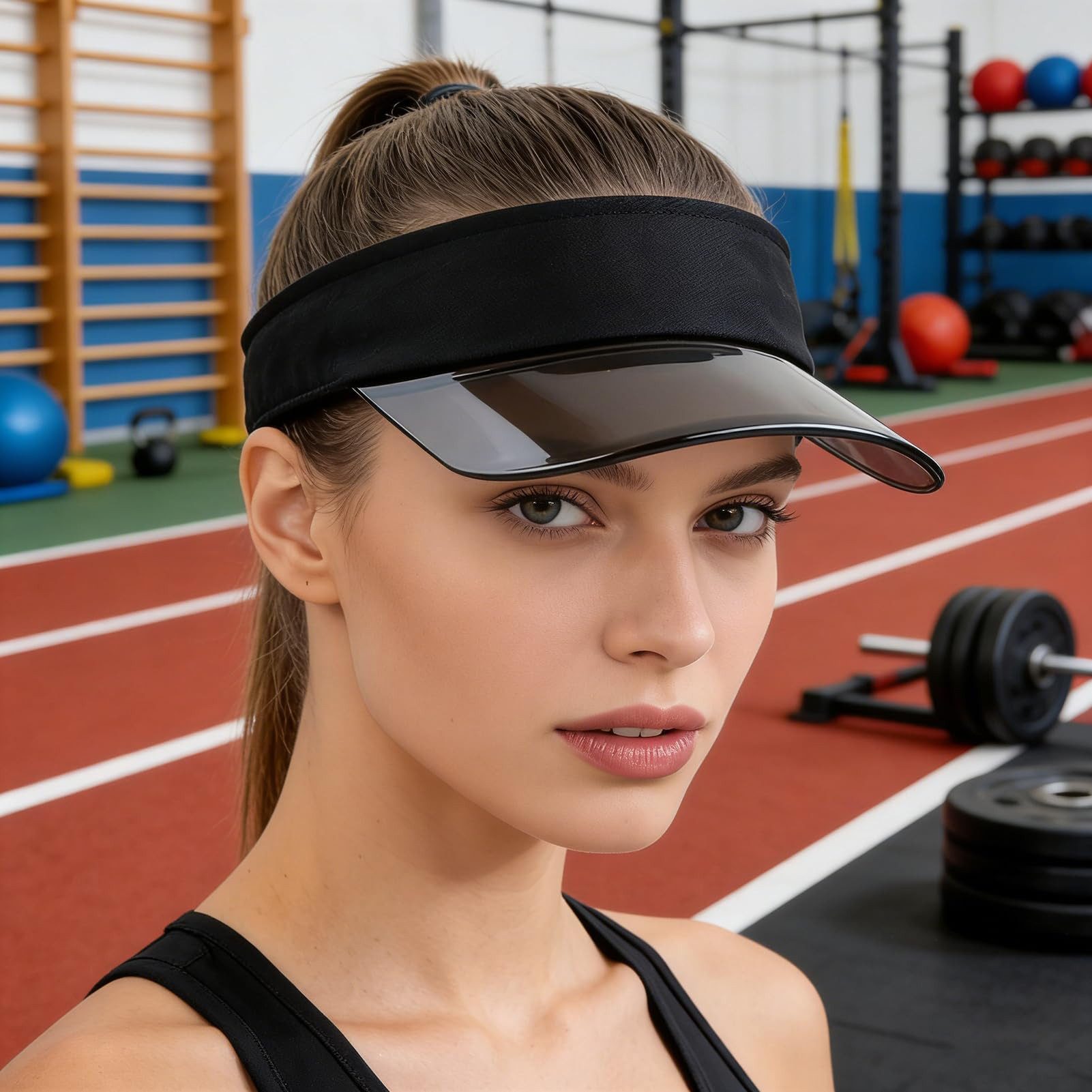 Zaewry Strohhut Sonnenvisier Sonnenhut Damen Visor Cap Sport Sonnenschutz Strand Sonnenblenden Hut UV Schutz Kappe Sommer für Golf Tennis