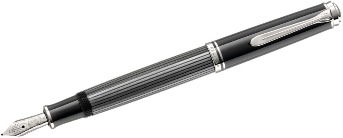 Pelikan Füllfederhalter Füllhalter Souverän M605 Stresemann F Schwarz-Anthrazit