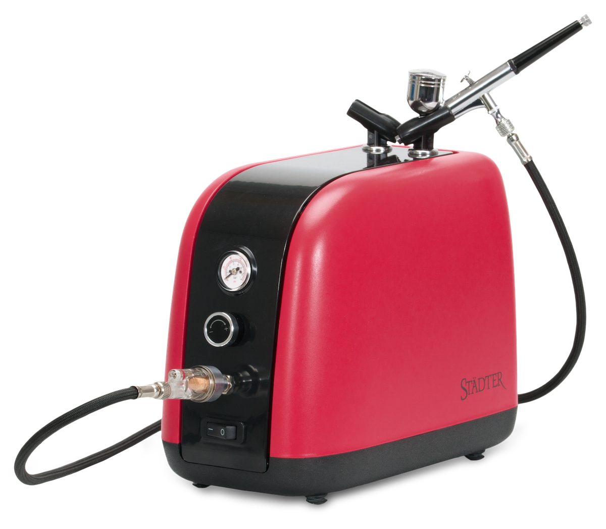 STÄDTER Airbrush-Kompressor Städter Airbrush-Kompressor Set rot