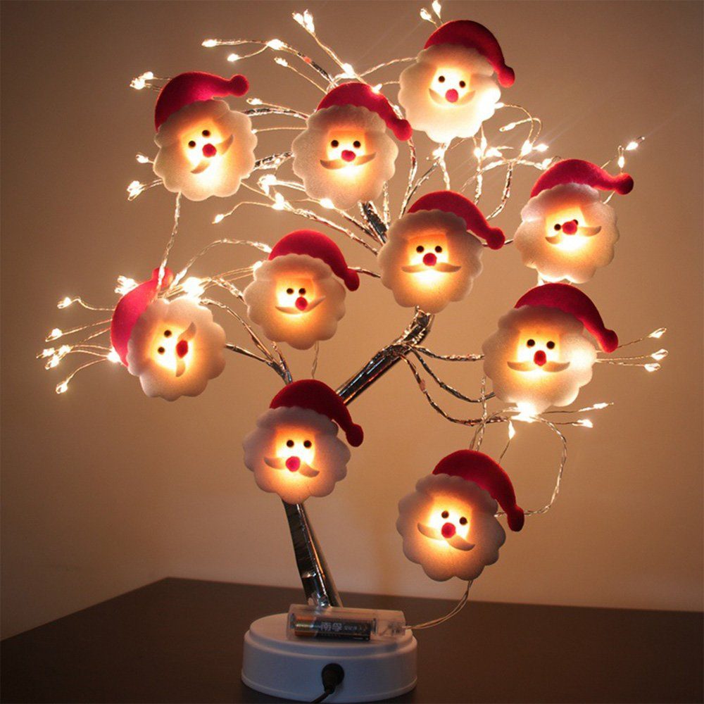 Rosnek LED-Lichterkette 1.5m/3m, LED Weihnachtsbaum Lichtervorhang, Deko Weihnachten Weihnachtsmann Party