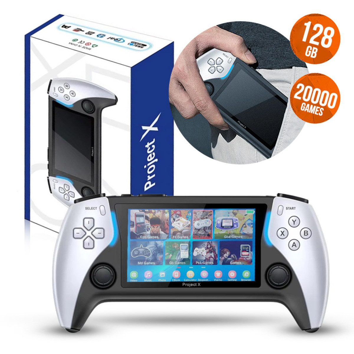 Wisam Retro X80 Konsole 7 Zoll LCD 128 GB 20000