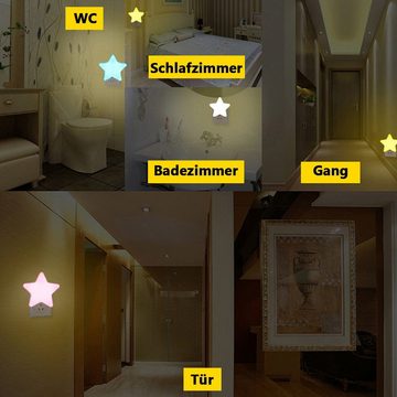 Novzep Nachtlicht LED Stern/Schmetterling Nachtlicht, lichtempfindlich,für Steckdosen, Schmetterling
