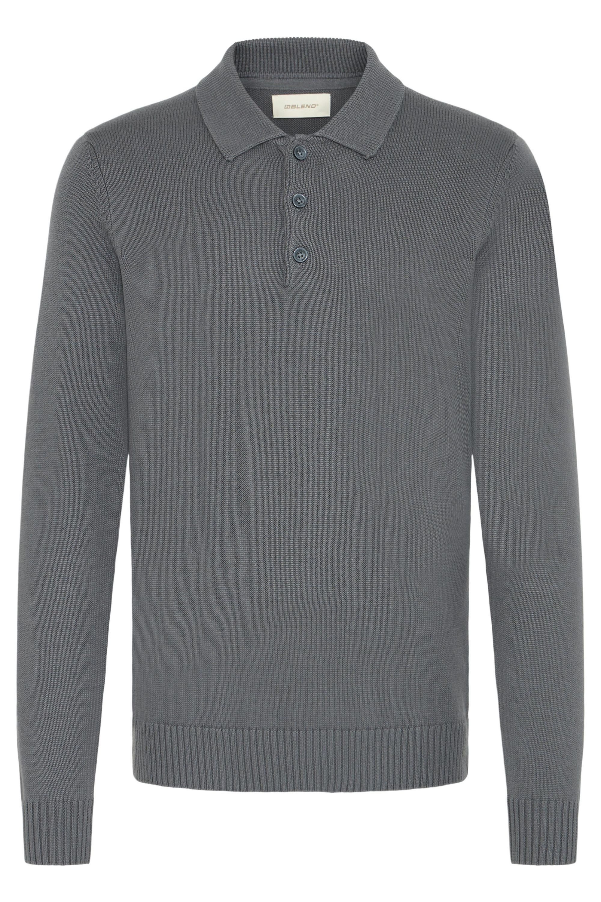 Blend Strickpullover BHDeno Stilvoller Strickpullover mit Polo-Kragen günstig online kaufen