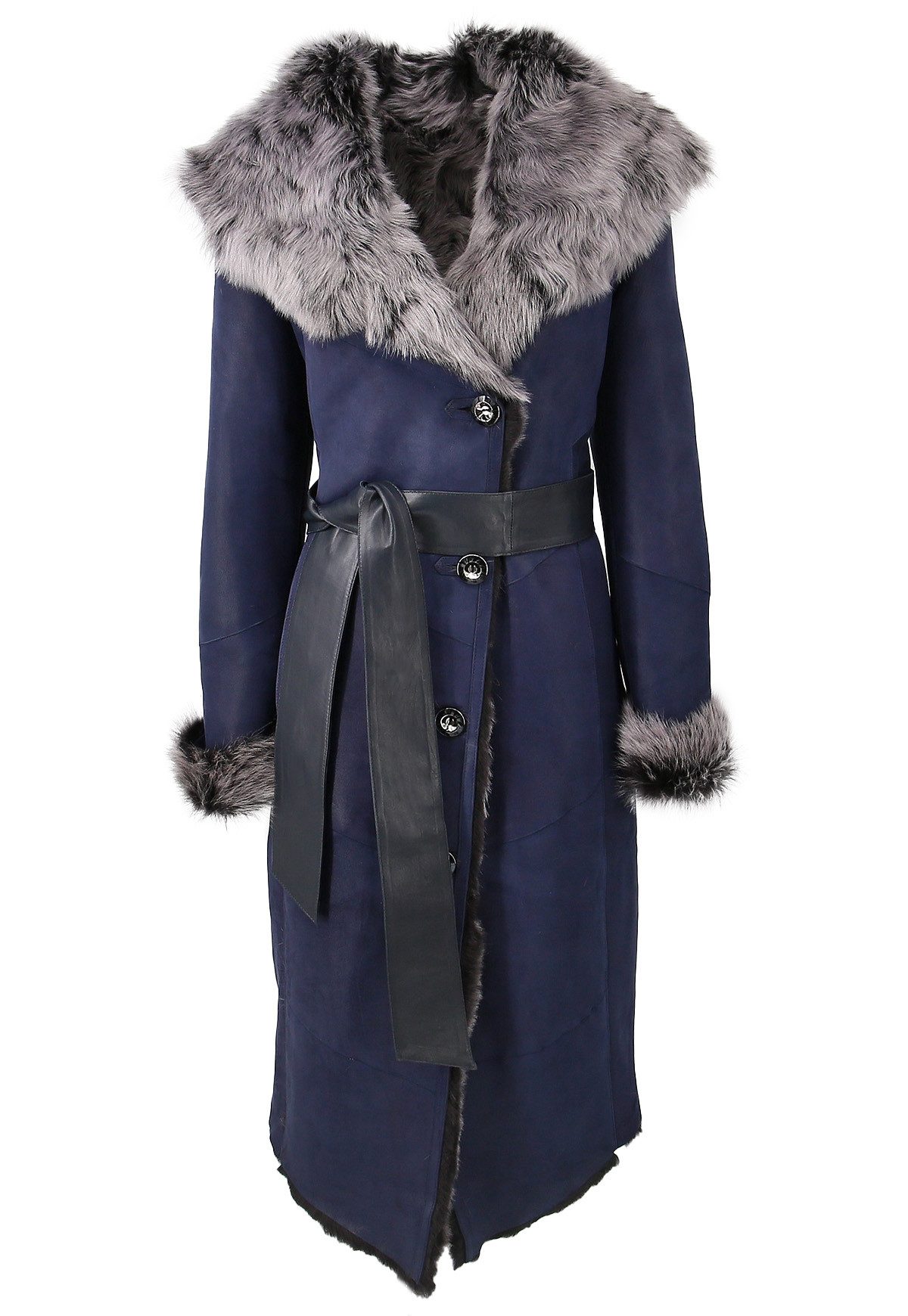 Hollert Wintermantel Toscana Lammfellmantel Lanessa Blau