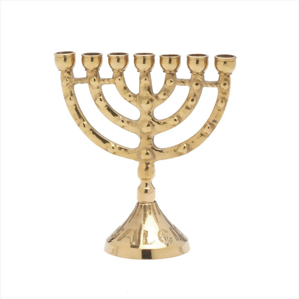 NKlaus Kandelaber 11cm Menorah 7er Kerzenleuchter Kerzenst Jerusalem