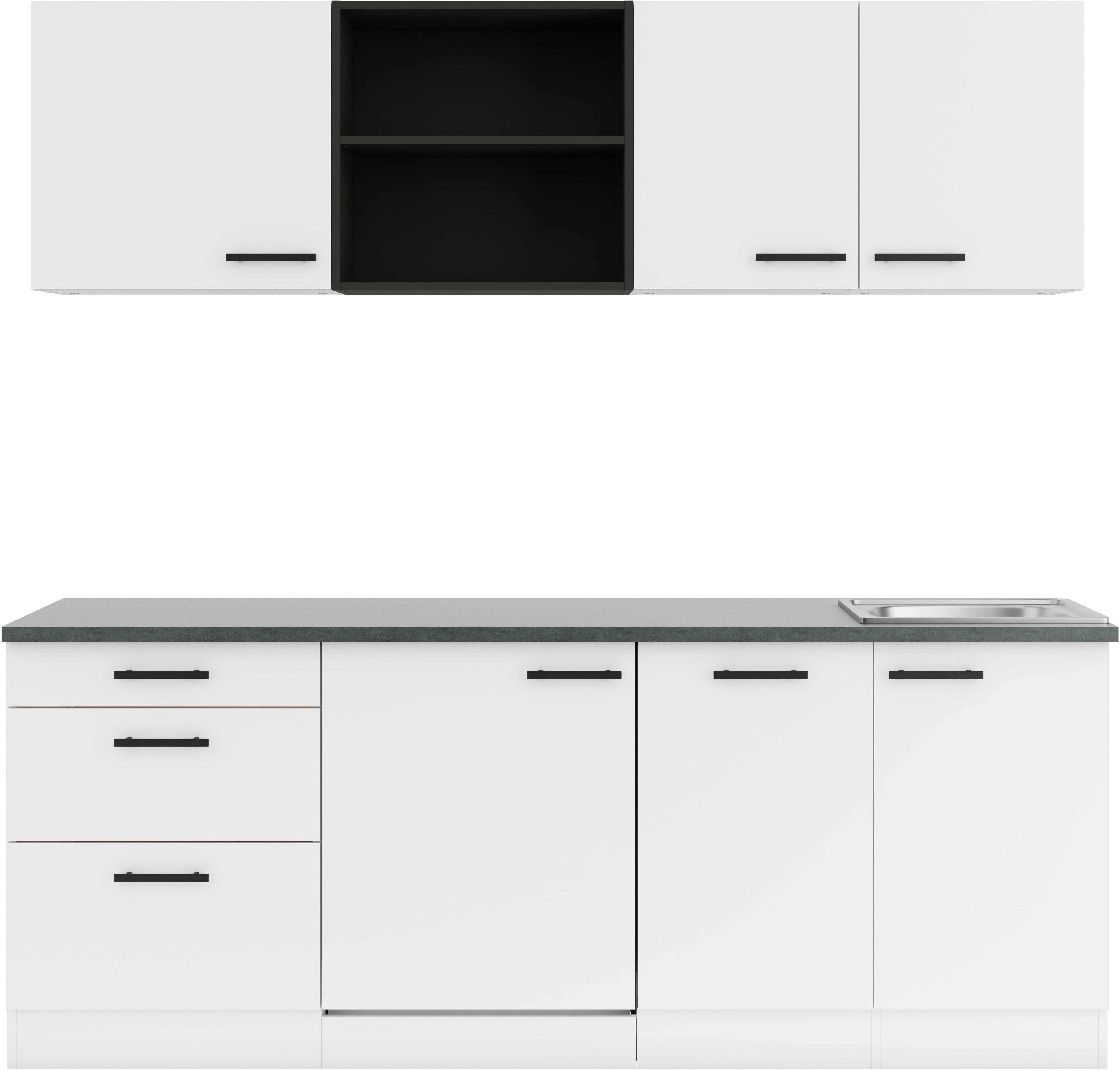 OPTIFIT Küchenzeile Palma, Breite 210 cm, wahlweise mit E-Geräten, seitenverkehrt stellbar