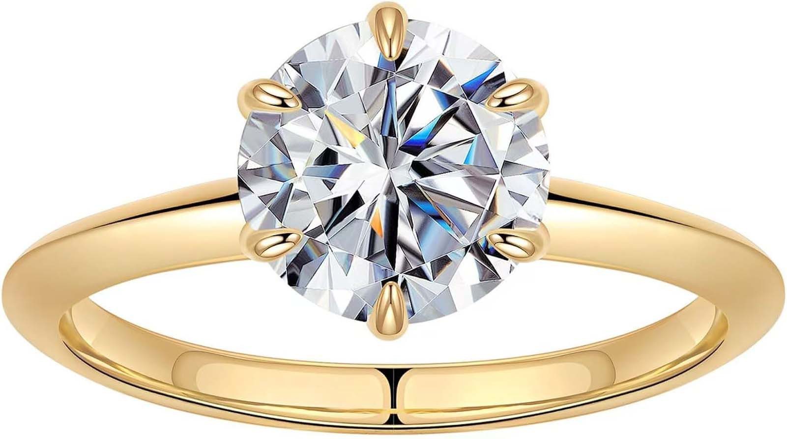 Jumpeak Diamantring 2ct D VS13EX,lab grown diamant ring,verlobungsring,damen geschenk, Eheringe,liebes geschenk für sie,geschenk ideen für frau,14K Gold