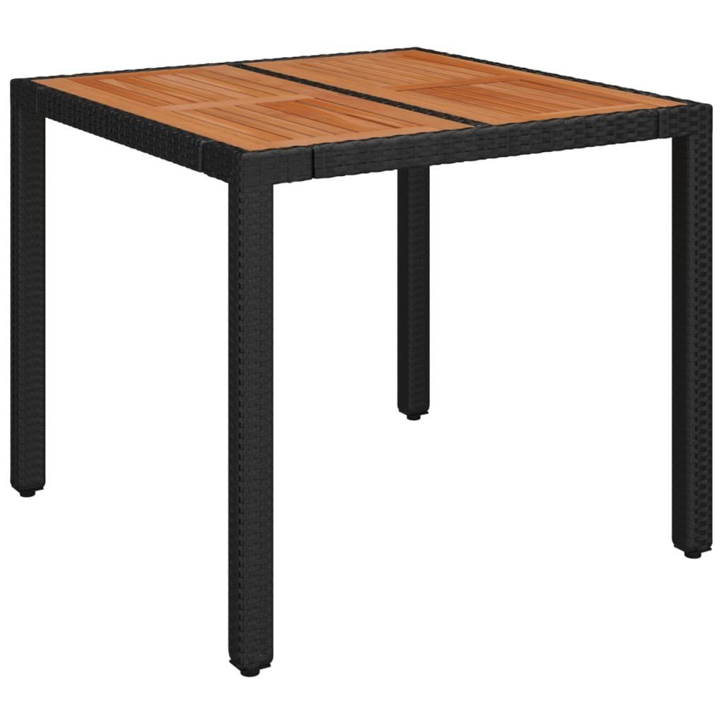 Gartentisch 90 x 90 x 75 cm Gartentisch mit Holzplatte Schwarz 90x90x75 cm Polyrat