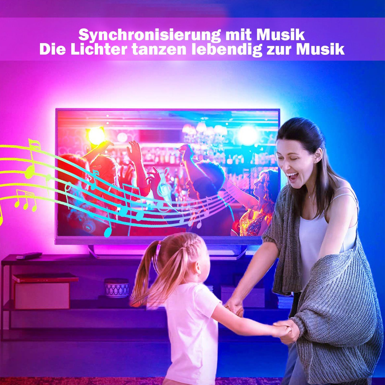 MUPOO LED Lichtleiste RGB LED-Streifen USB TV-Hintergrundbeleuchtung, LED-S günstig online kaufen