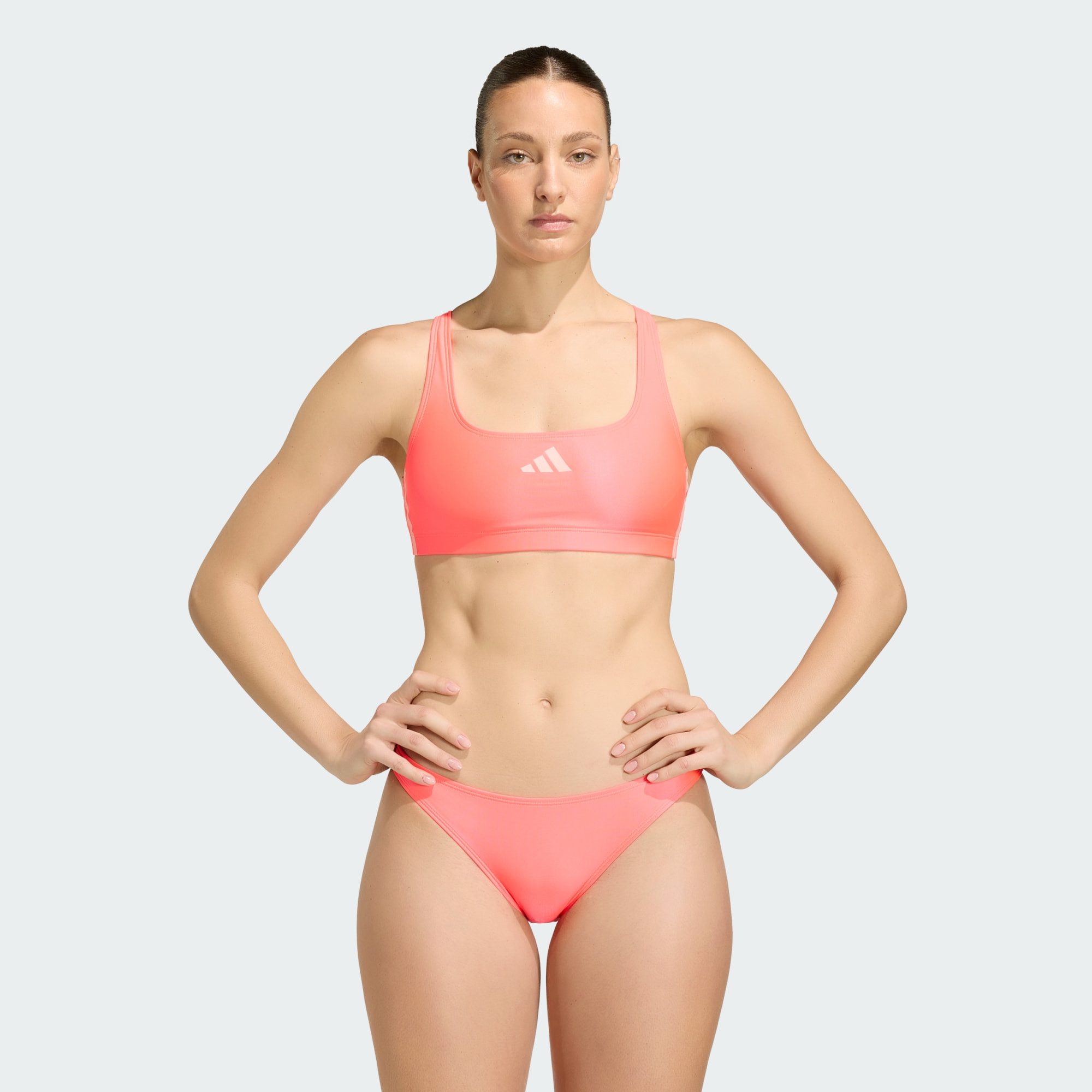 adidas Performance Bustier-Bikini 3-STREIFEN BIKINI V-FÖRMIGER RÜCKENAUSSCHNITT (1-St)