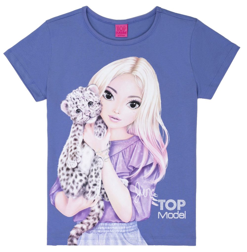TOPModel T-Shirt TOPModel T-Shirt June Leopardenbaby bleach denim blau (1-tlg)
