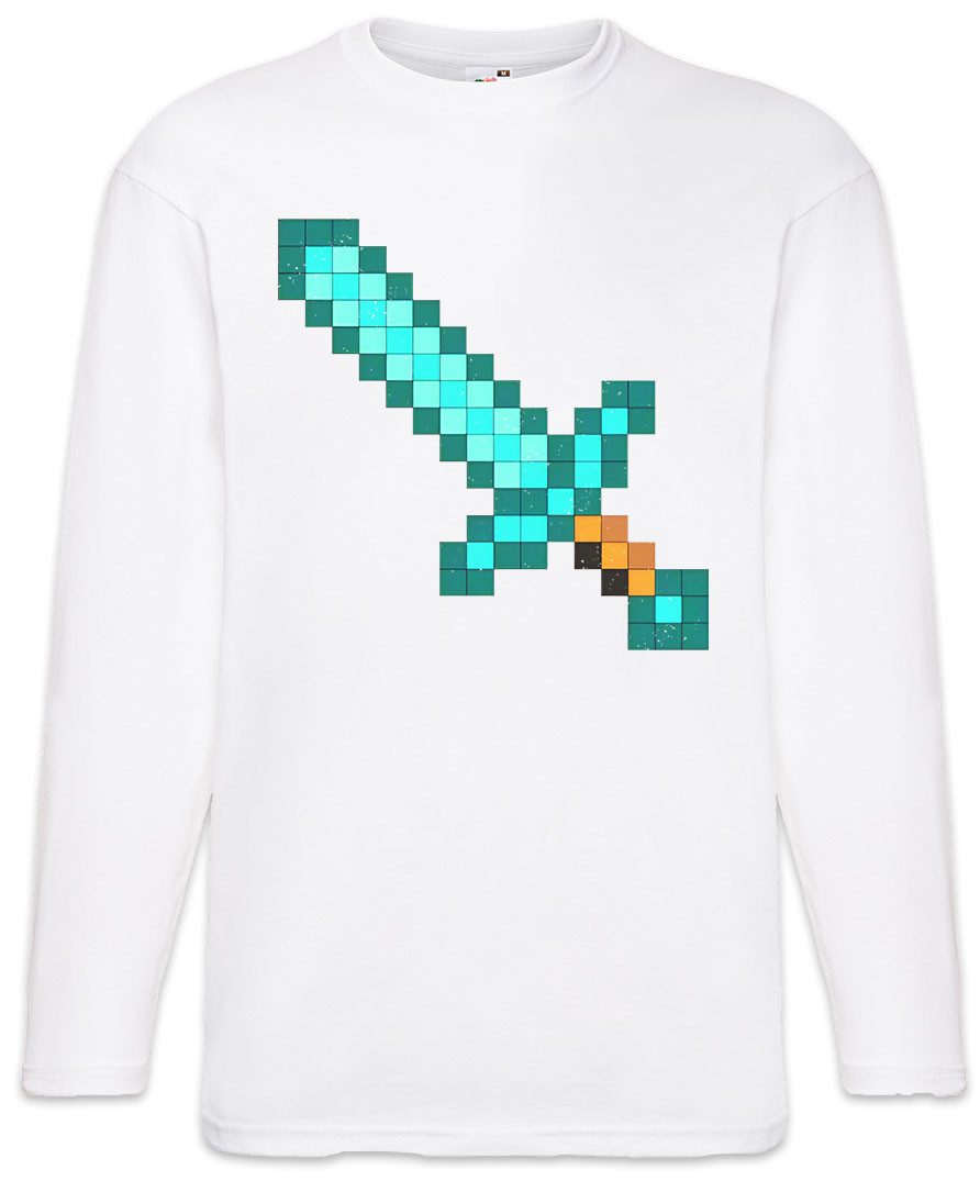 Urban Backwoods Langarmshirt Mine Sword Langarm T-Shirt Games Gaming Craft Nerd Freak Crafting Fan (1-tlg) Game Geek Nerd Creeper