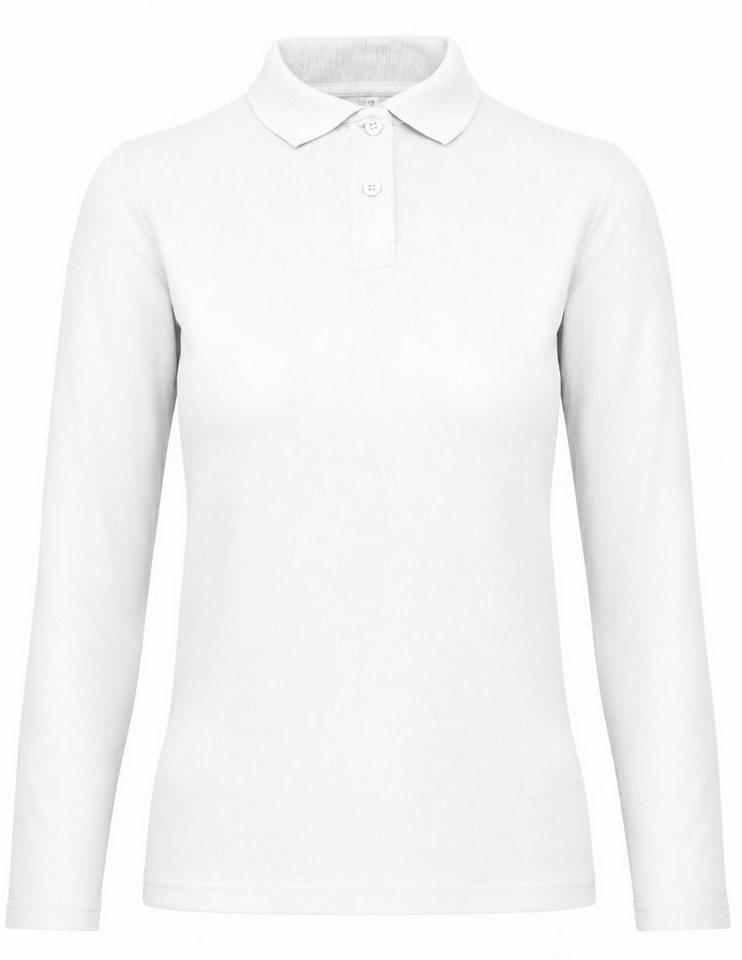 B&C Langarm-Poloshirt Damen Long Sleeve Polo ID.001 / 100 % Baumwollpiqué