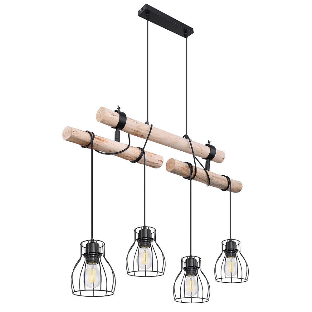 etc shop Pendelleuchte, Pendelleuchte Esstisch Pendelleuchte Holz 4 flammig Hängelampe Holzbalken Vintage, höhenverstellbar durch Wickeln der Kabel 2 etc shop Pendelleuchte, Pendelleuchte Esstisch Pendelleuchte Holz 4 flammig Hängelampe Holzbalken Vintage, höhenverstellbar durch Wickeln der Kabel 2