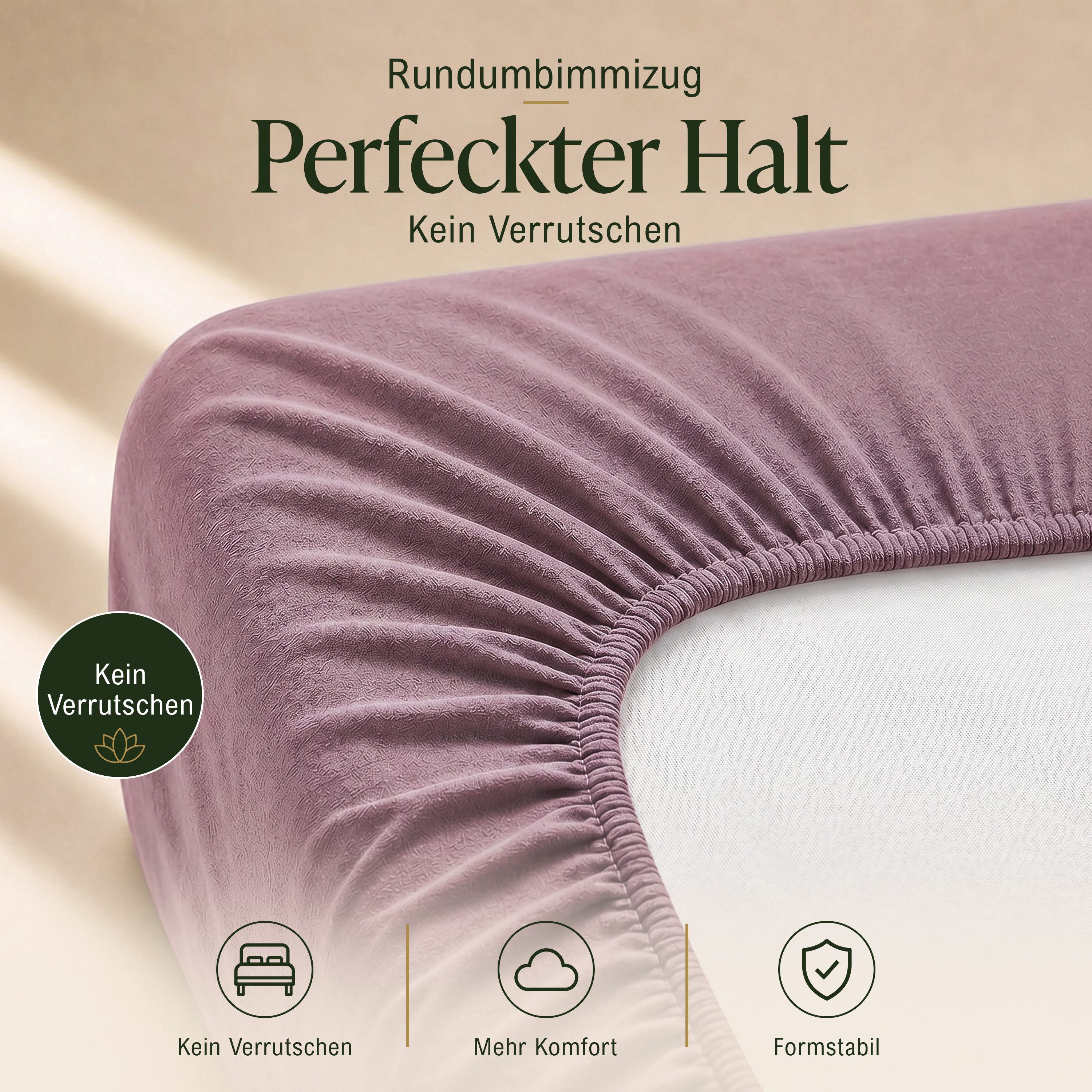 Malika Spannbettlaken aus 100% Baumwolle, 120x200, Beere, Jersey Baumwolle, Gummizug: Ja, (1 Stück), Allergikergeeignet, Pflegeleicht und Atmungsaktiv