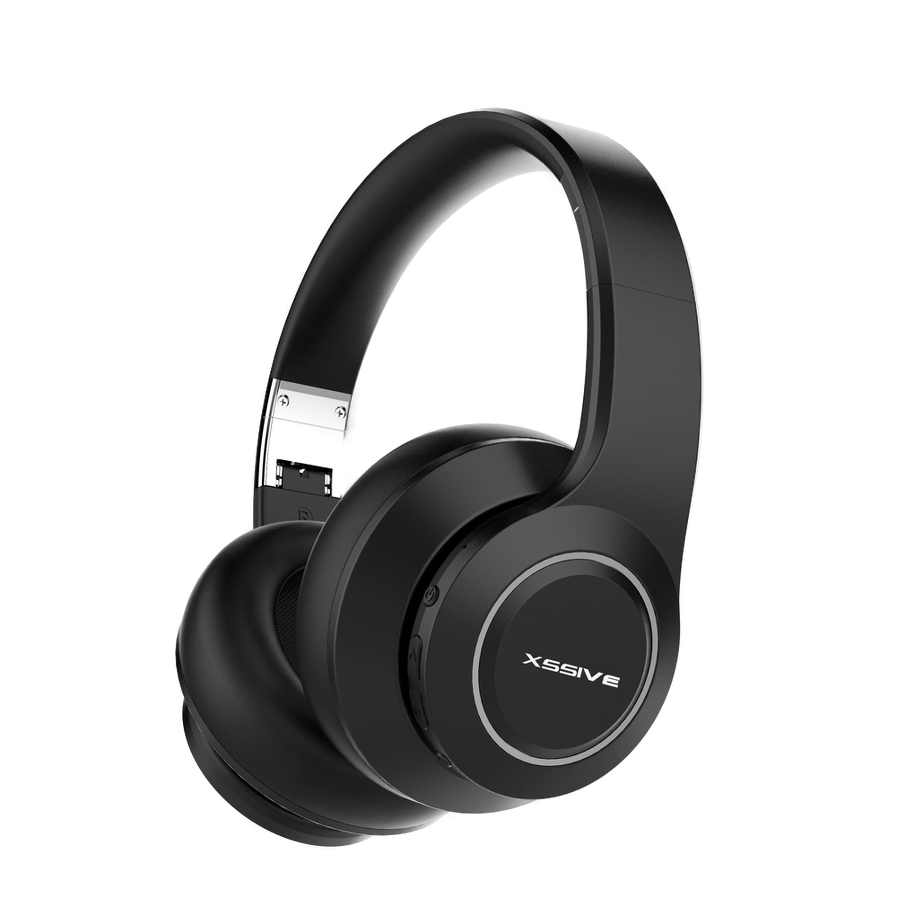 Xssive Bluetooth 5.0 Over-Ear Wireless Smart Headset Mikrofon Drahtloses  Kopfhörer Extra Bass Kabellos schwarz Over-Ear-Kopfhörer (Bluetooth)