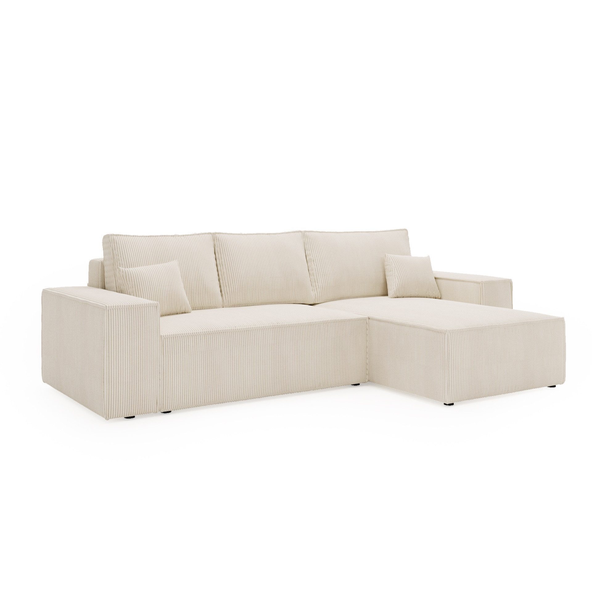 yourhouse24 Ecksofa Olimpia L, 279 cm, Cord, L-Form mit Schlaffunktion & Bettkasten, Modernes Ecksofa im angesagten Cord-Look