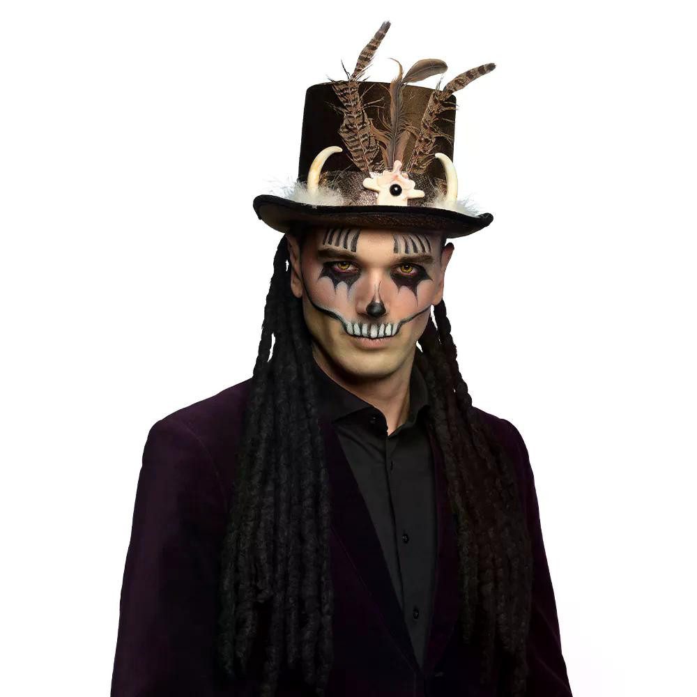Boland Zauberer-Kostüm Voodoo Hut Buluku mit Haar braun Karneval Halloween günstig online kaufen