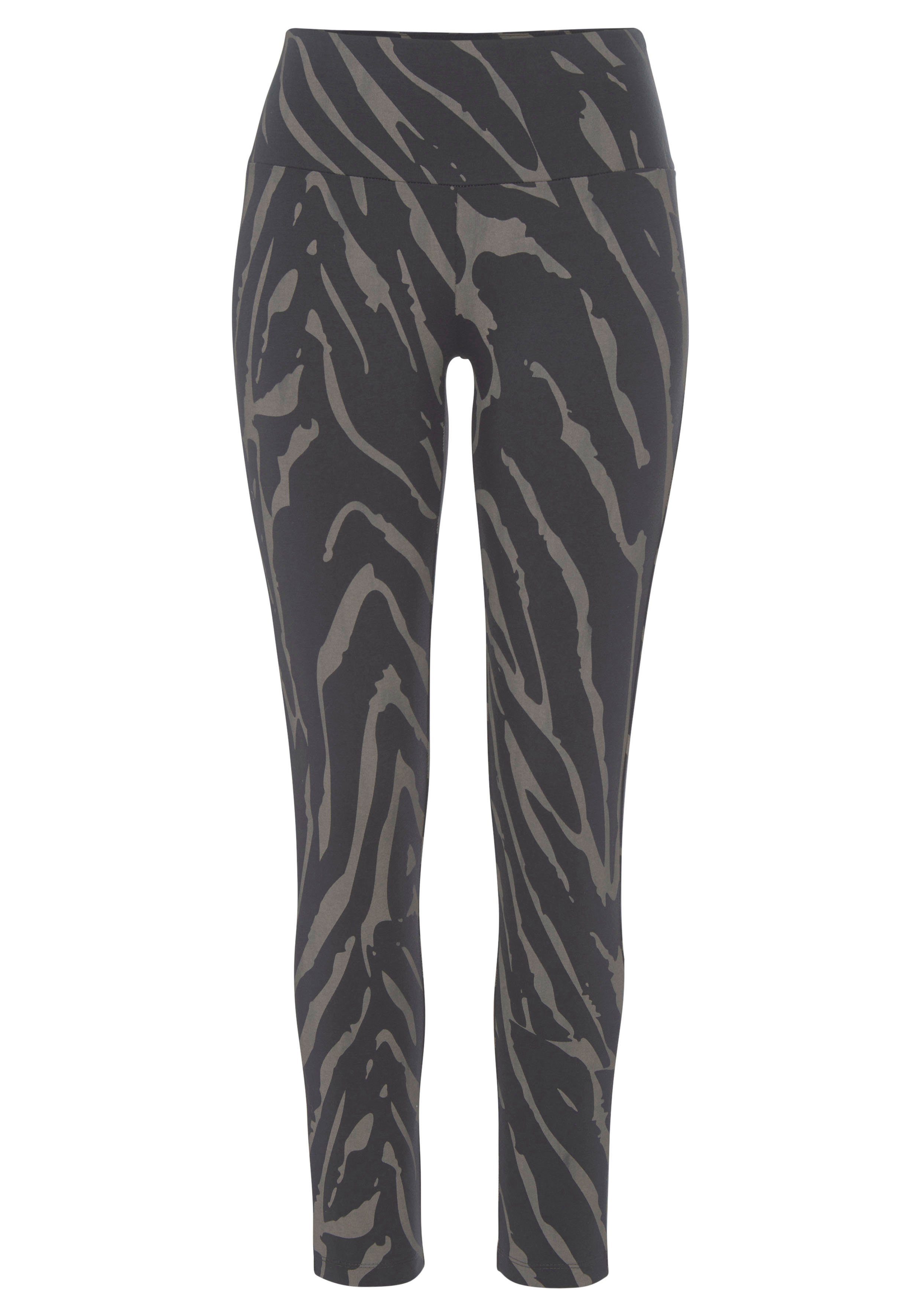LASCANA Leggings mit Zebramuster und breitem Bund, Loungewear günstig online kaufen