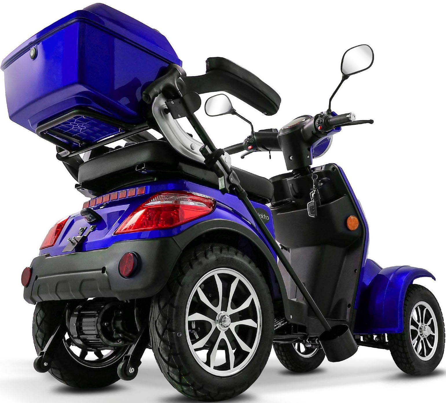 Rolektro Elektromobil blau Topcase) 25 25 km/h, Akku, E-Quad Lithium (mit V.3, Rolektro