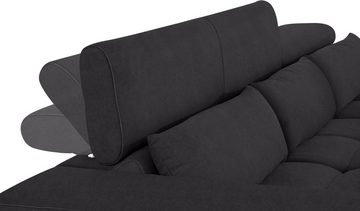 COTTA Ecksofa Orion L-Form, mit Recamiere, inkl. verstellbaren Kopfstützen und 3 Kissen