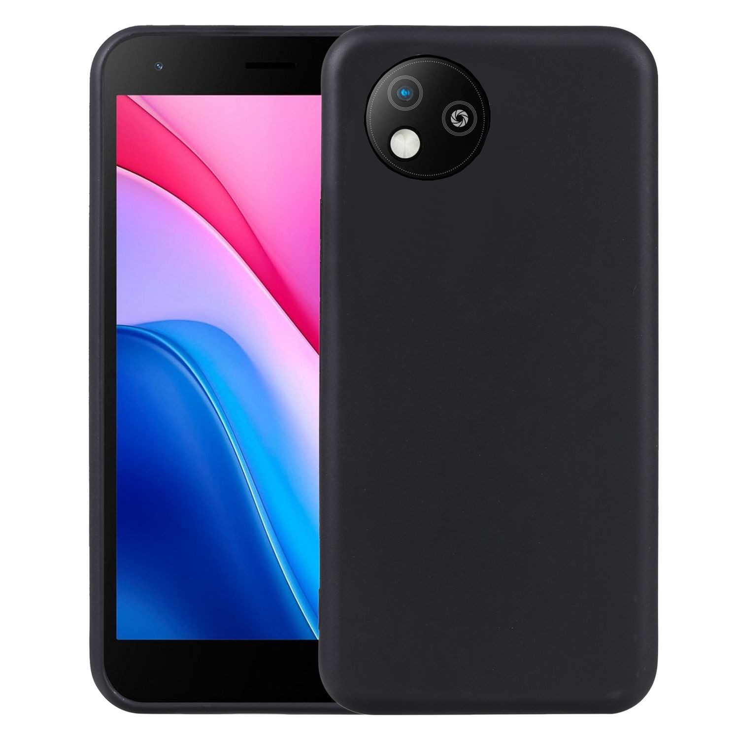 Wigento Handyhülle Für ZTE Blade A35 Lite Silikon TPU Schutz Hülle Cover dünn Schwarz, Stilvolle TPU Hülle, präzise Aussparungen, schützend
