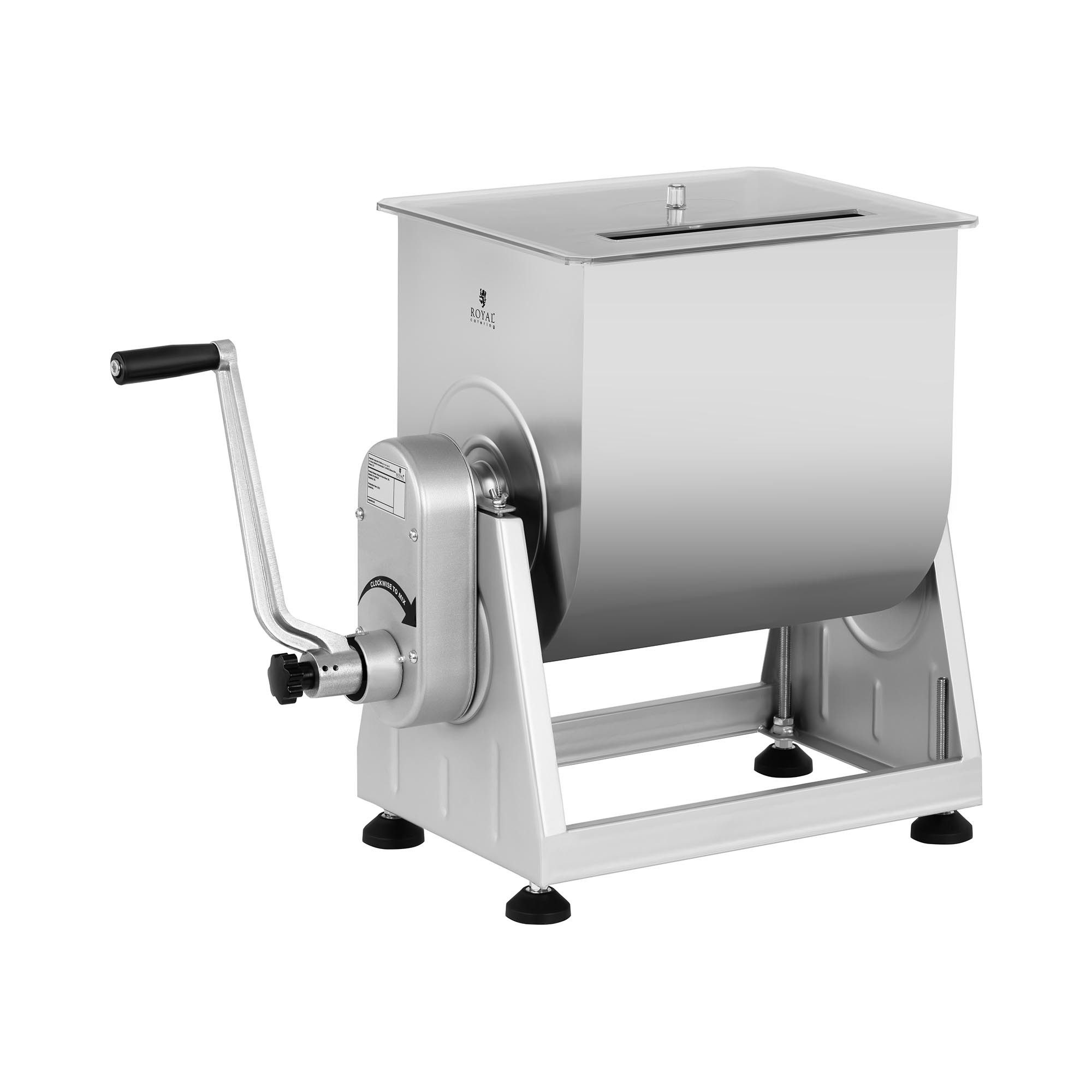 Royal Catering Fleischwolf Fleischmischer 28 L Kurbel manuell Fleischmenger Edelstahl Marinator D