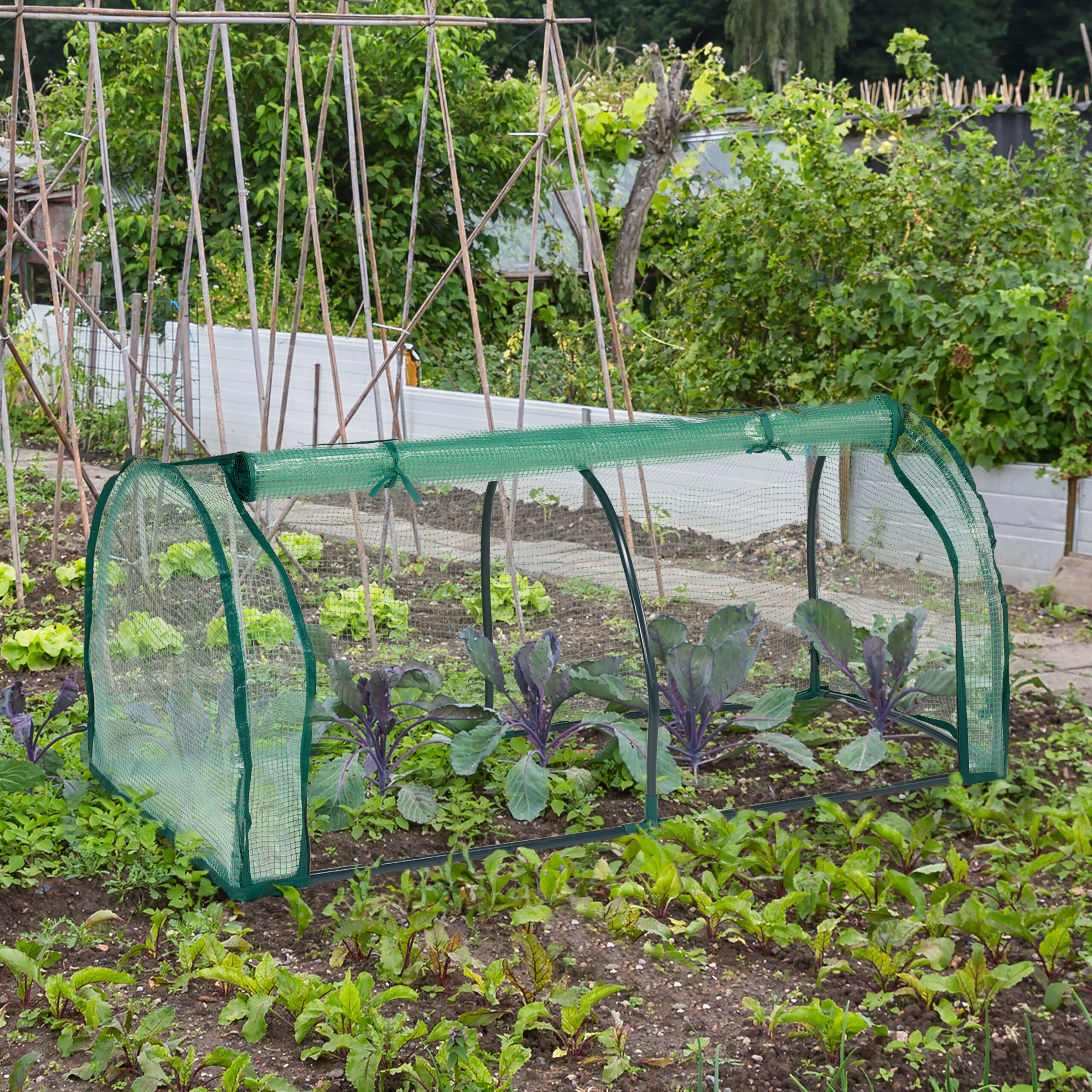 relaxdays Frühbeetaufsatz Frühbeet mit PE-Folie