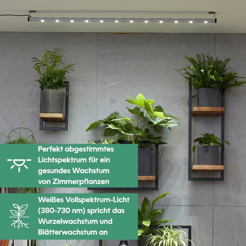 Indoor plants, Pflanzenlampe Wall Grow Spot 45° Spektrum, für Pflanzen, 60cm, Abstrahlwinkel Leuchtmittel PARUS White