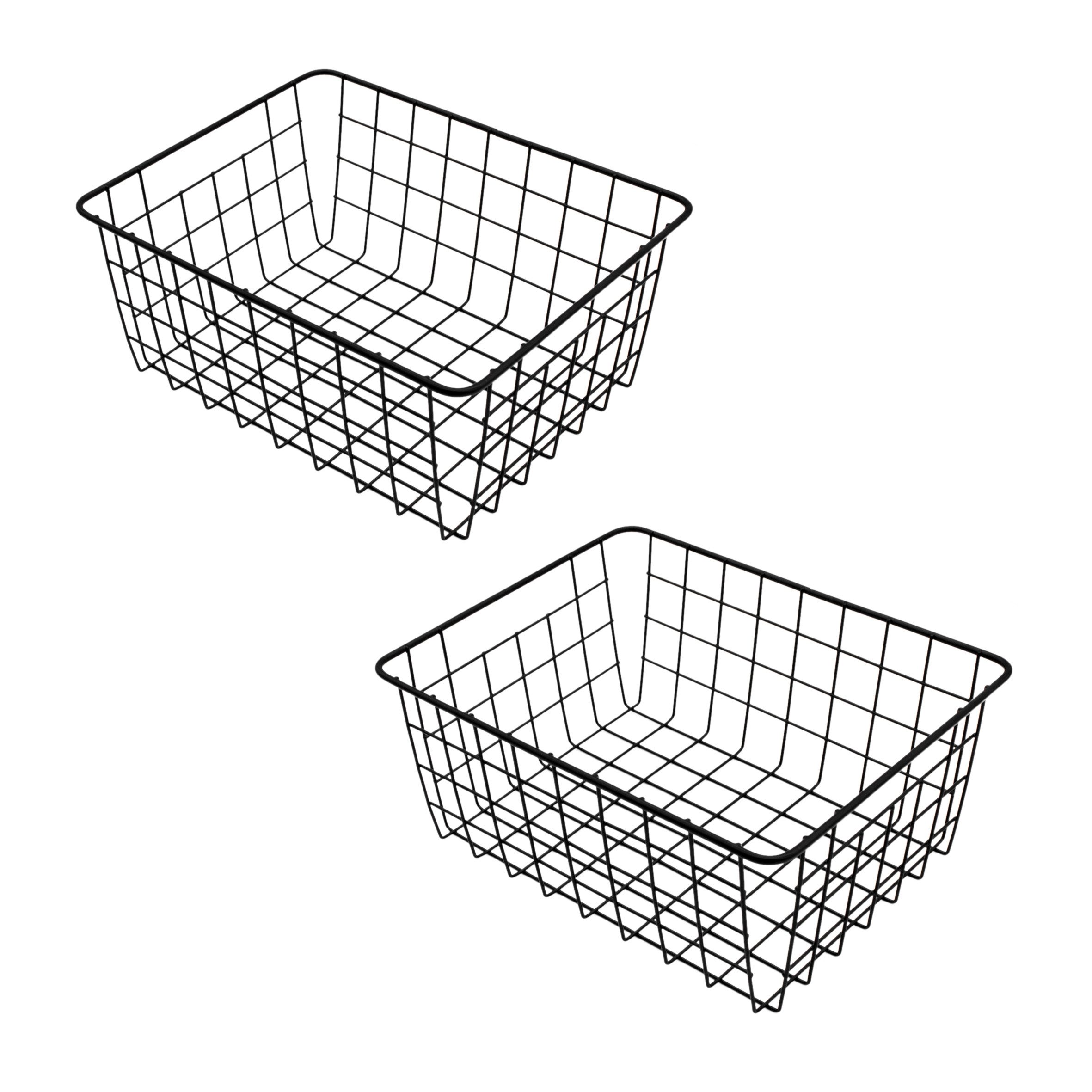 Spetebo Aufbewahrungskorb aus Metall 28 x 22 cm schwarz (Regal Gitterkorb, günstig online kaufen