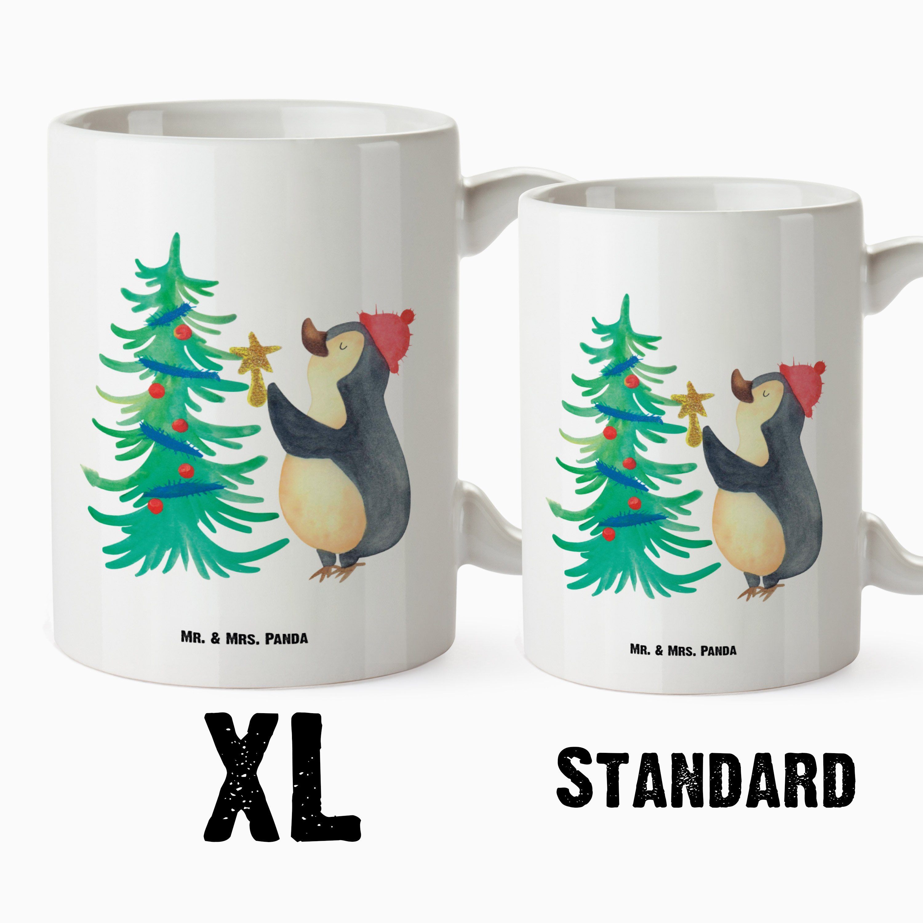 Mrs. Keramik Weihnachtsbaum Grosse Tasse Geschenk, - Becher, Panda Weiß Pinguin XL Mr. Tasse & XL Kaffeetas, -